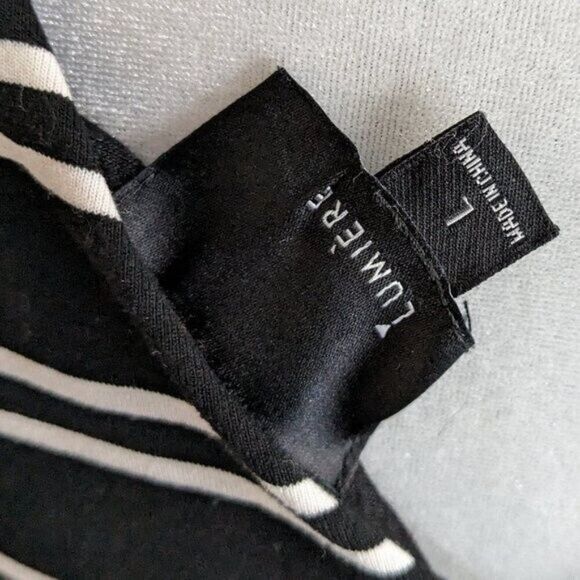 Flattering Black and White striped, V back dress from Lumiere Large - Picture 5 of 7